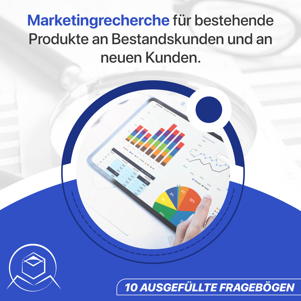 Marketingrecherche für bestehende Produkte an Bestandskunden und an neuen Kunden. 10 ausgefüllte Fragebögen